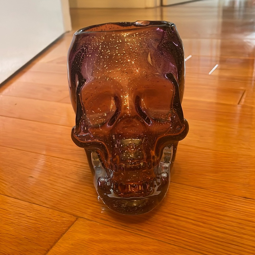 Glass Skull Head Jar
